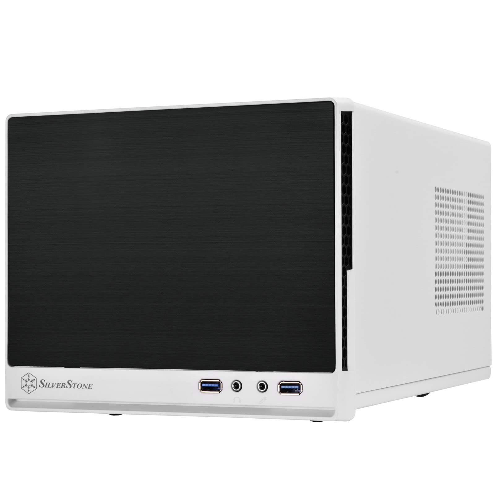Silverstone Technology Ultra Compact Mini Itx Computer Case With Solid Front Panel White & Black (Sst Sg13Wb Q Usa)