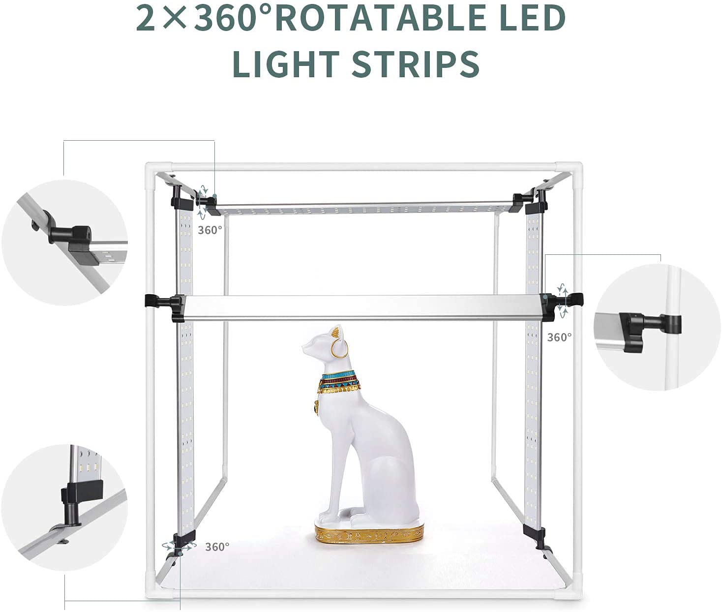 Fositan Photo Box, Photo Light Studio Box 35''/90Cm 126 Led Light Photo Shooting Tent Table Top Photography Lighting Kit With 4