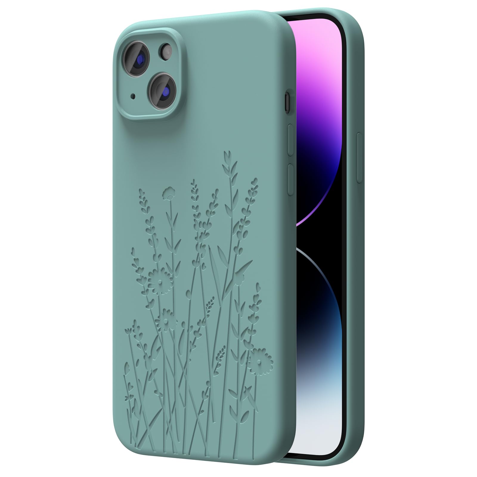 Oaoa Magnetic Silicone Case Compatible With Iphone 15 Case, Built In Magnets, Compatible With Magsafe, Engraved Liquid Silicone