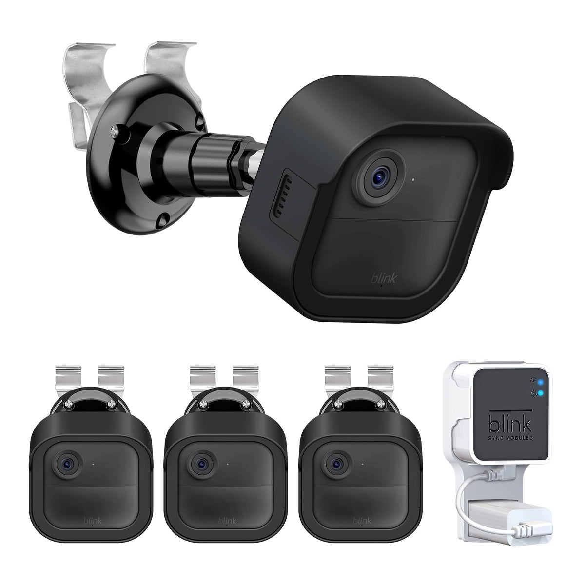 Vinyl Siding Hooks Clips Mount With Waterproof Case For Blink Outdoor 4 Camera, No Drill Vinyl Siding Mount For Blink Camera Wir