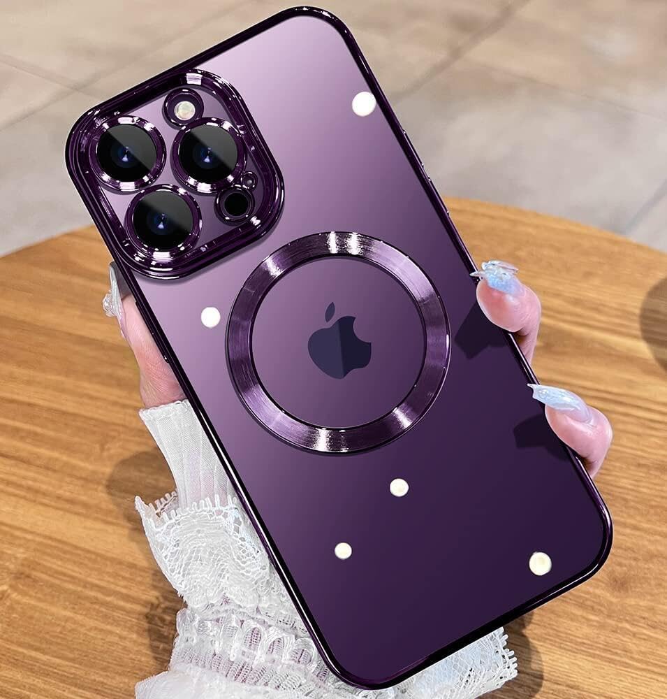 Jueshituo Magnetic Clear Designed For Iphone 13 Pro Max Case With Exlusive Build In Lens Cover [No.1 Strong N52 Magnets] [Compat