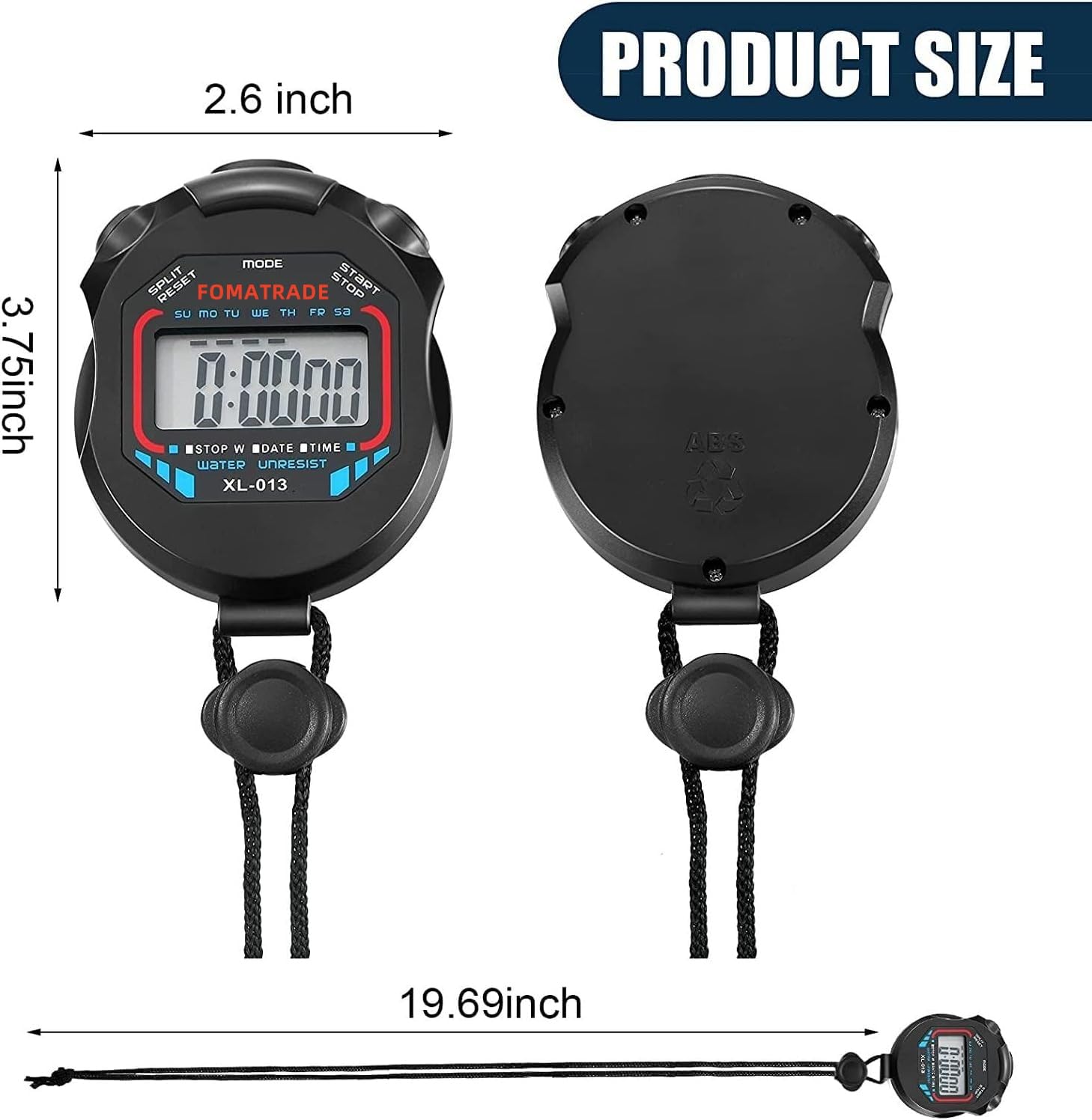 Camybb Multi Function Professional Handheld Electronic Digital Lcd Chronograph Timer Stopwatch Sportwatch