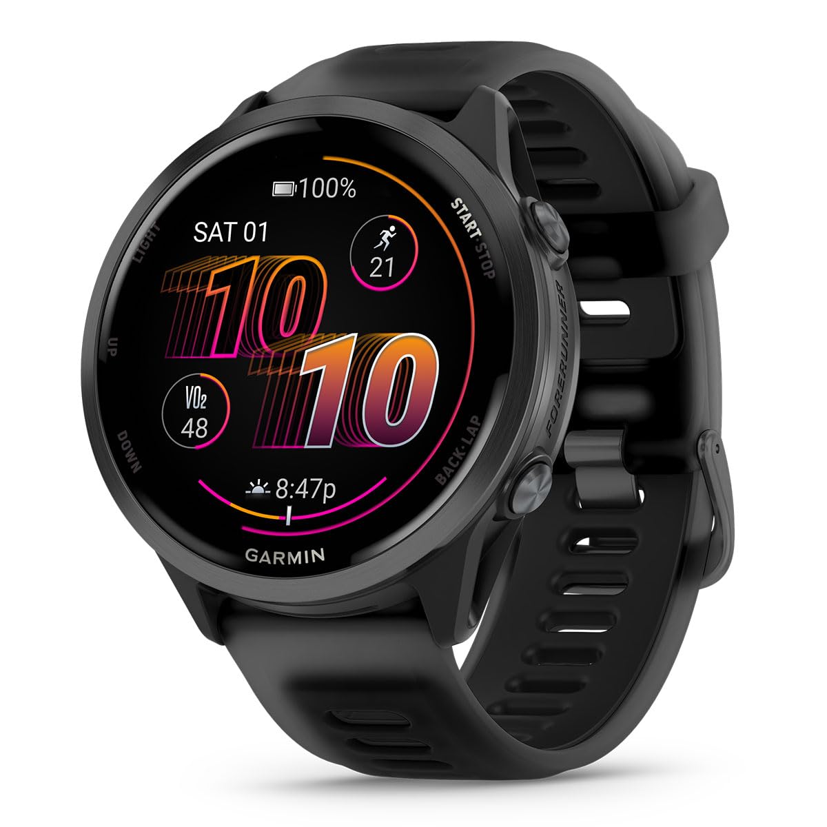 Playbetter Garmin Forerunner 570 (47 Mm, Slate Gray/Translucent Black) Running Gps Smartwatch - Amoled Display, Training & Recov