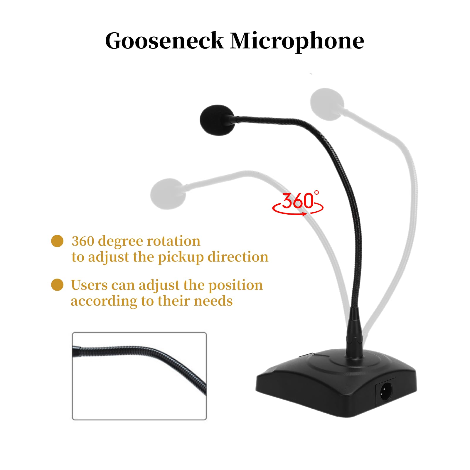 Ebtools Wired Microphone, 360 Degree Omnidirectional Highly Sensitive Noise Reduction Desktop Microphone, With 5M Xlr Cable, Sui