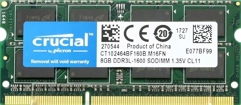 Crucial Ram 8Gb Ddr3 1600 Mhz Cl11 Laptop Memory Ct102464Bf160B