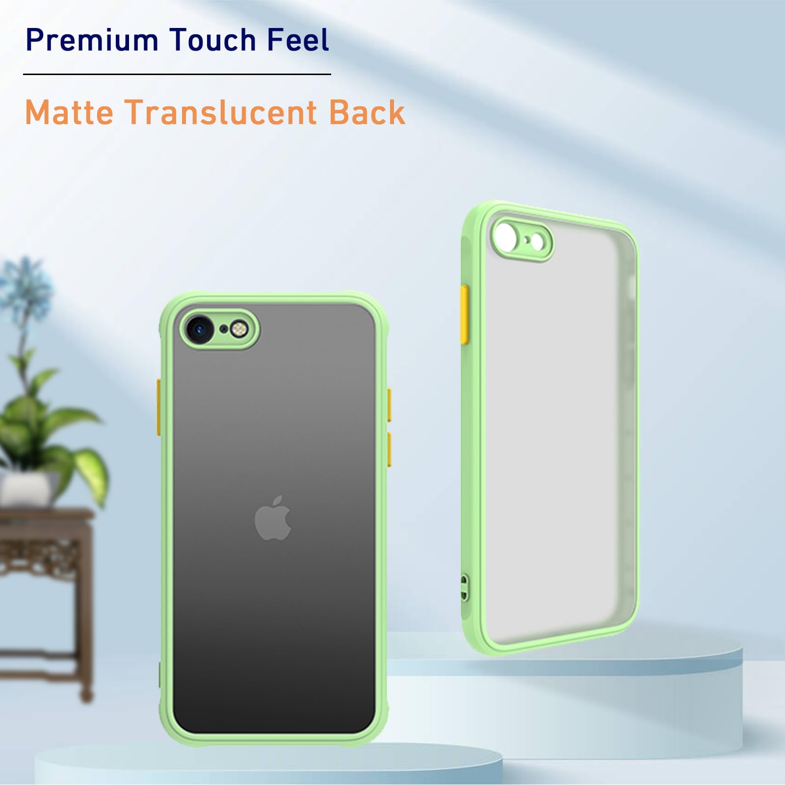 Matte Case For Iphone Se Case 2022/3Rd/2020/2Nd Gen,Iphone 8/7 Case,Shockproof Protective Hard Back Slim Phone Case,Frosted Tran