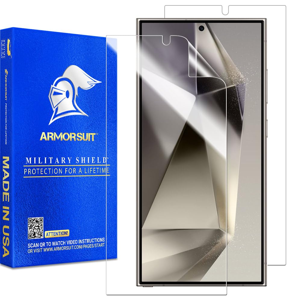 Armorsuit 2 Pack For Samsung Galaxy S24 Ultra Screen Protector (6.8'') Case Friendly Militaryshield Hd Clear Film   Made In Usa
