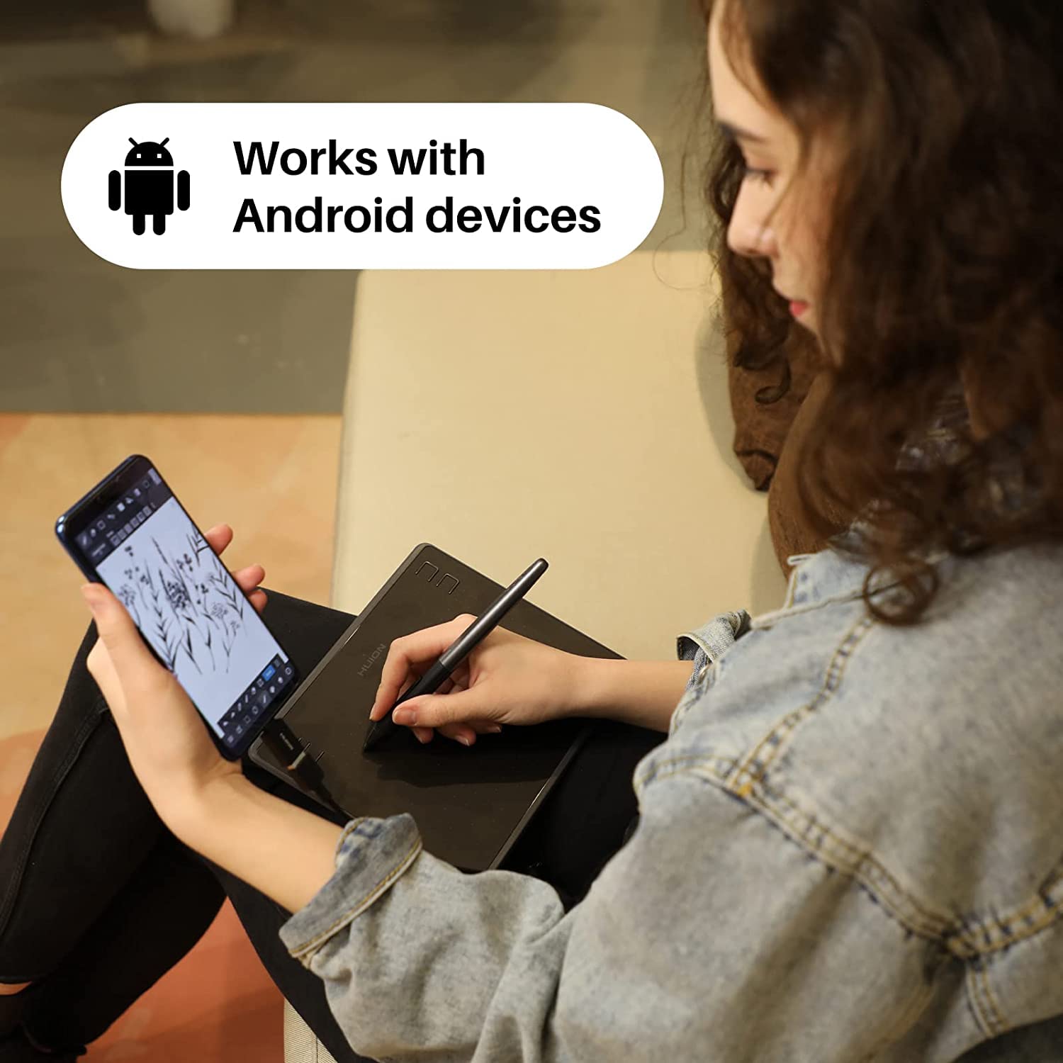 Drawing Tablet Huion Hs64 Beginner Graphics Tablet Osu Tablet With Battery-Free Stylus 8192 Pressure Sensitive For Dgital Art, P