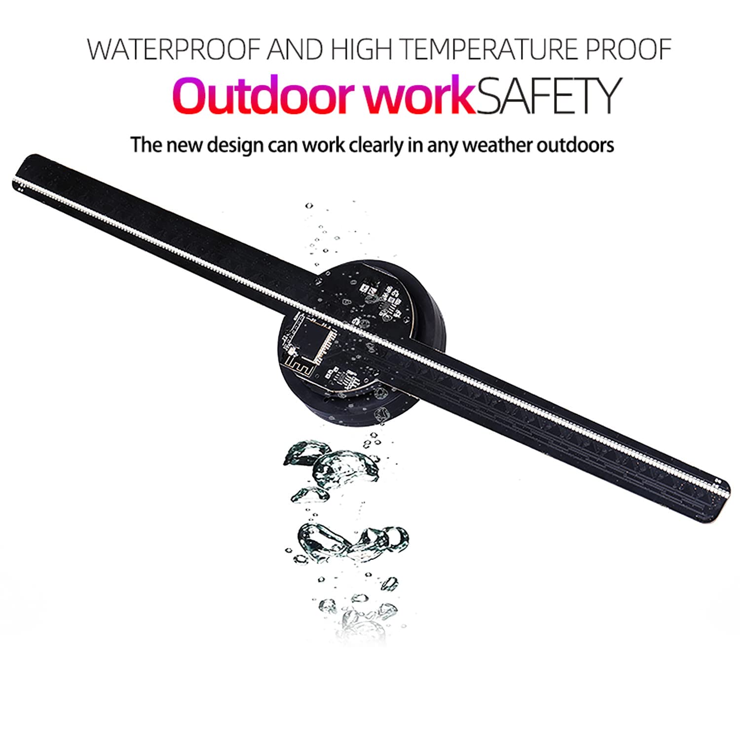 Cacacol 3D Circle App Hologram Advertising Fan 224 Lights 16.5' Wi Fi Holographic Led Fan Creative Advertising Design Store Sign