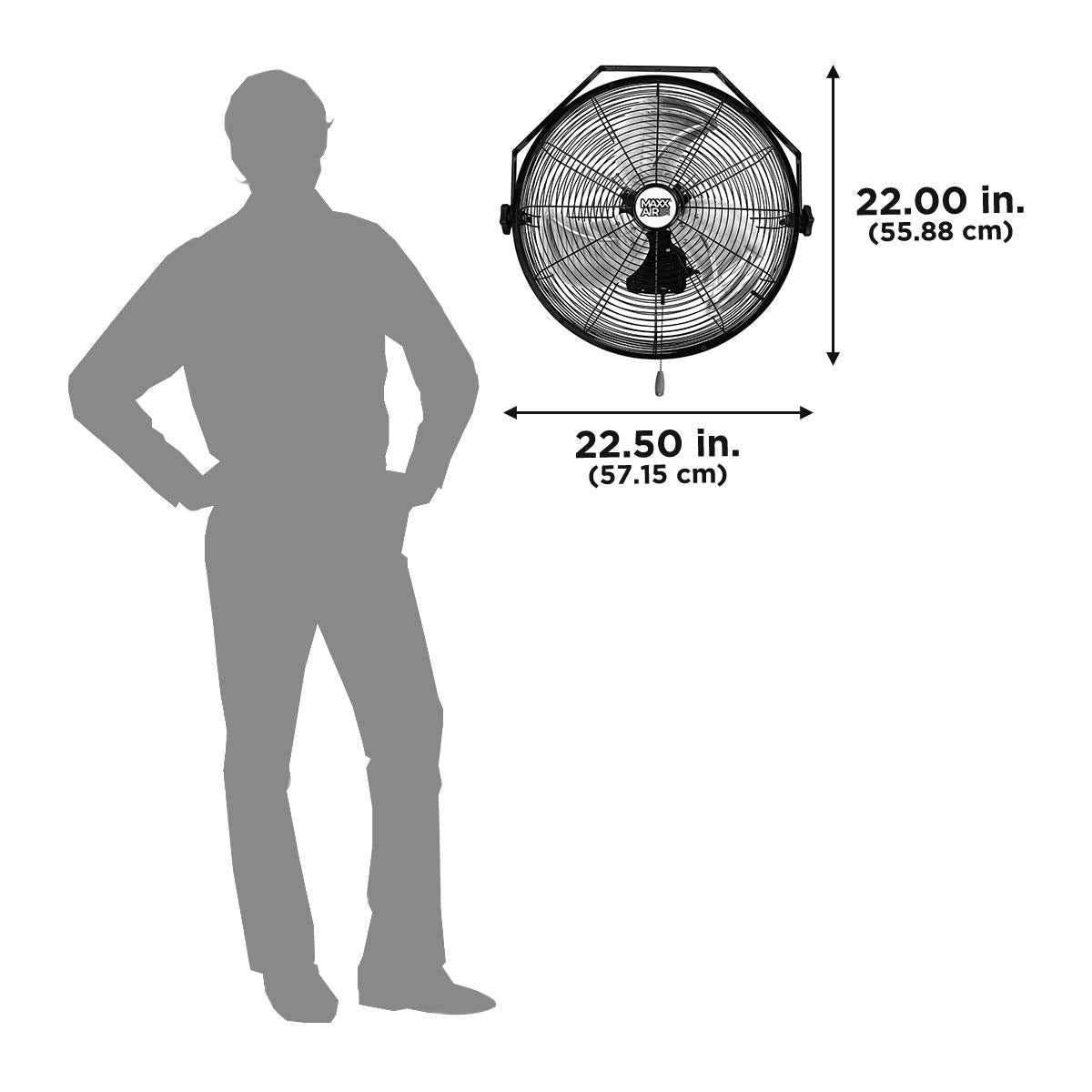 Maxx Air Wall Mount Fan | 18' Commercial Grade Fan For, Garages, Shop, Barns And Patios For Indoor Use | Easy Operation And Powerful 1,450 Cfm | Residential Wall Mount