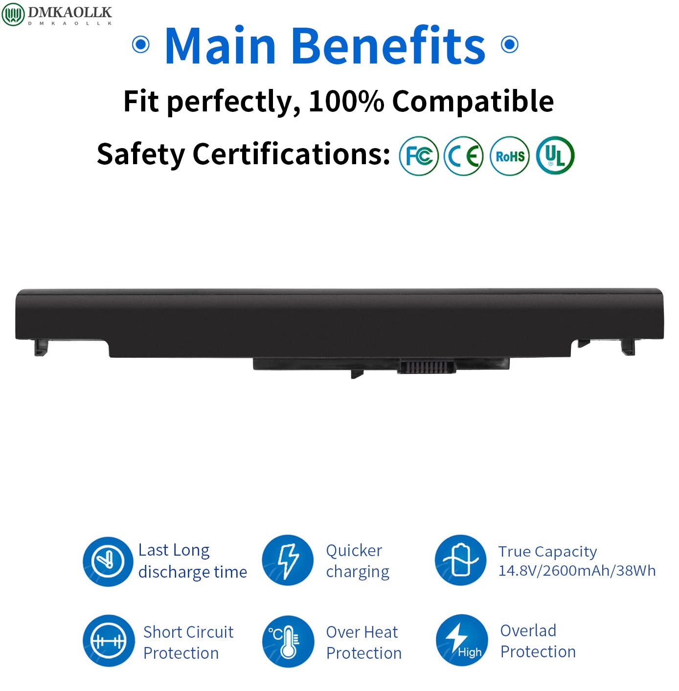 Dmkaollk Jc04 Jc03 Battery For Hp Spare 919700 850 919681 421 15 Bs0Xx 15 Bs1Xx 15 Bs2Xx 15 Bs031Wm 15 Bs027La 15 Bs015La 14 Bs0
