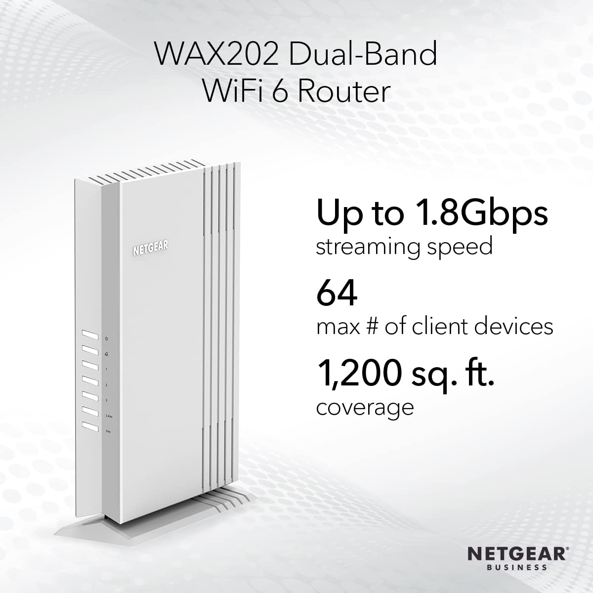 Netgear 4-Stream Wifi 6 Dual-Band Gigabit Router (Wax202) - Ax1800 Wireless Speed (Up To 1.8 Gbps) | Coverage Up To 1,200 Sq. Ft