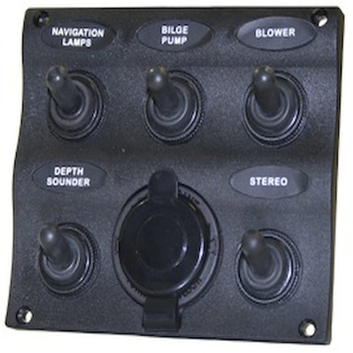 SeaSense Marine 5 Way Switch Panel,Black