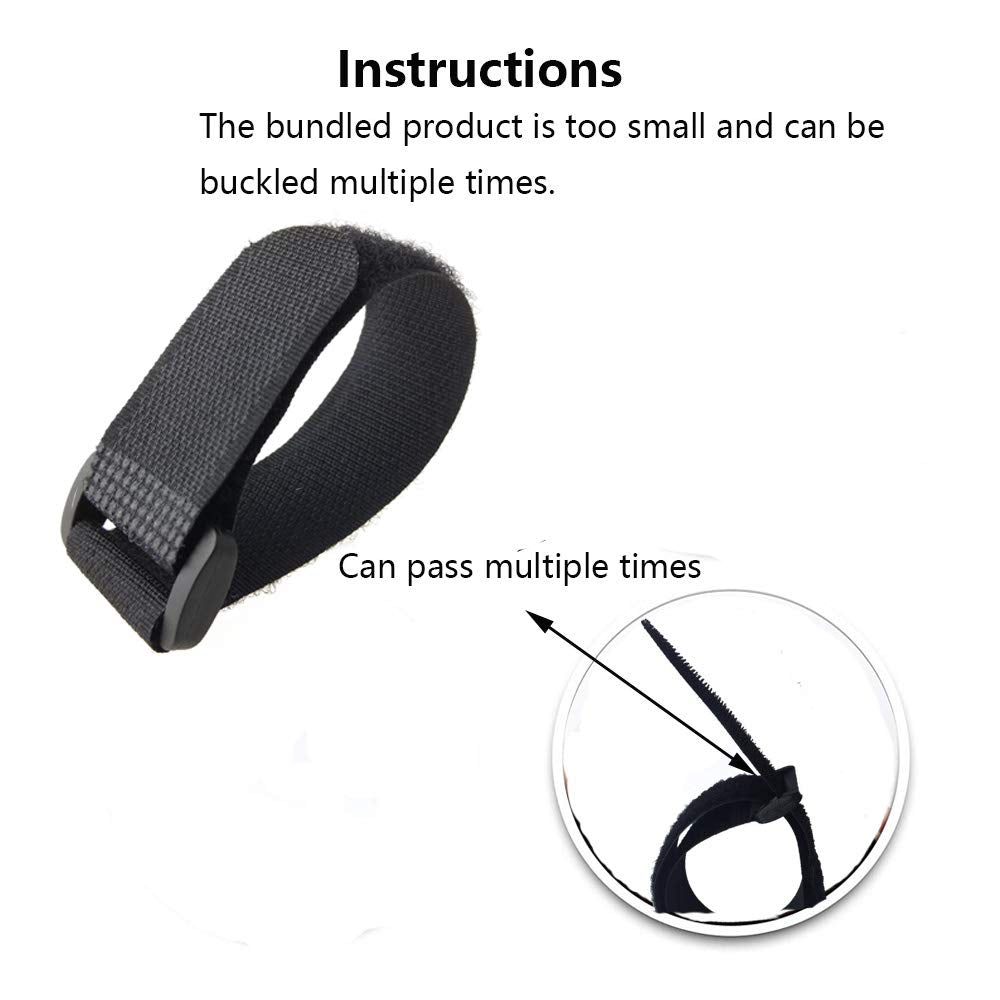 Tangser Reusable Adjustable Multipurpose Cable Straps 12 inch 1 inch Wide Nylon Black 16 Pack
