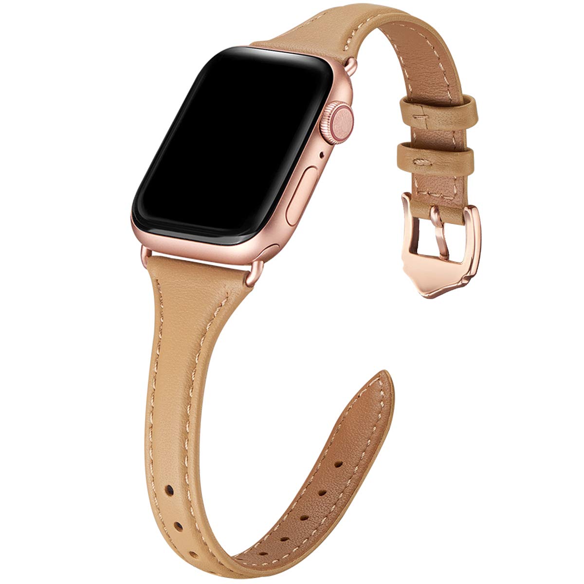 Wfeagl Leather Bands Compatible With Apple Watch 38Mm 40Mm 42Mm 44Mm, Top Grain Leather Band Slim & Thin Replacement Wristband F