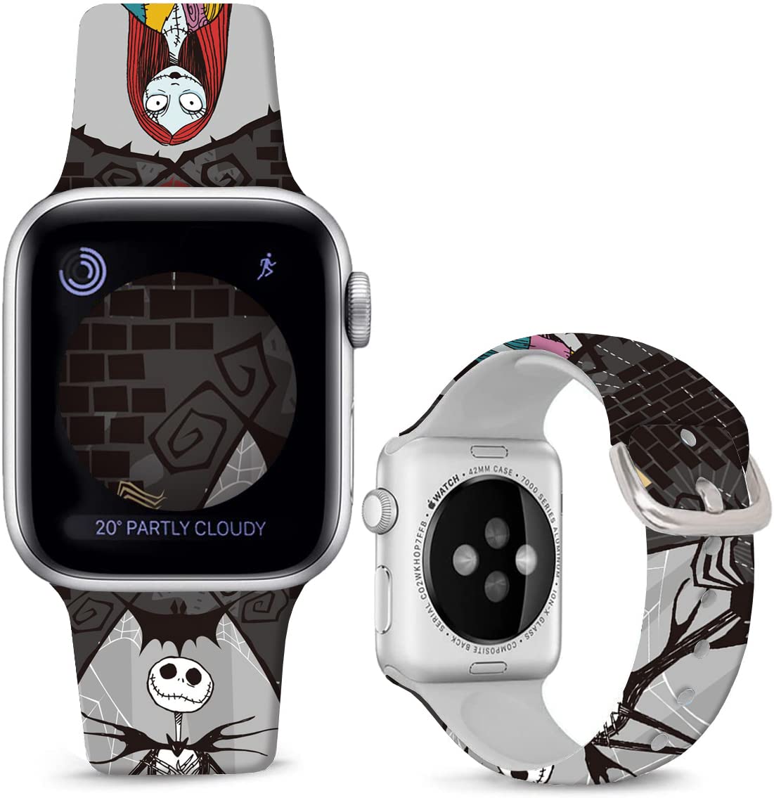 Sjiangqiao Compatible With Apple Watch Bands Halloween Sally/Jack Skellington 38Mm 40Mm 41Mm Cartoon Band Replacement Strap Soft