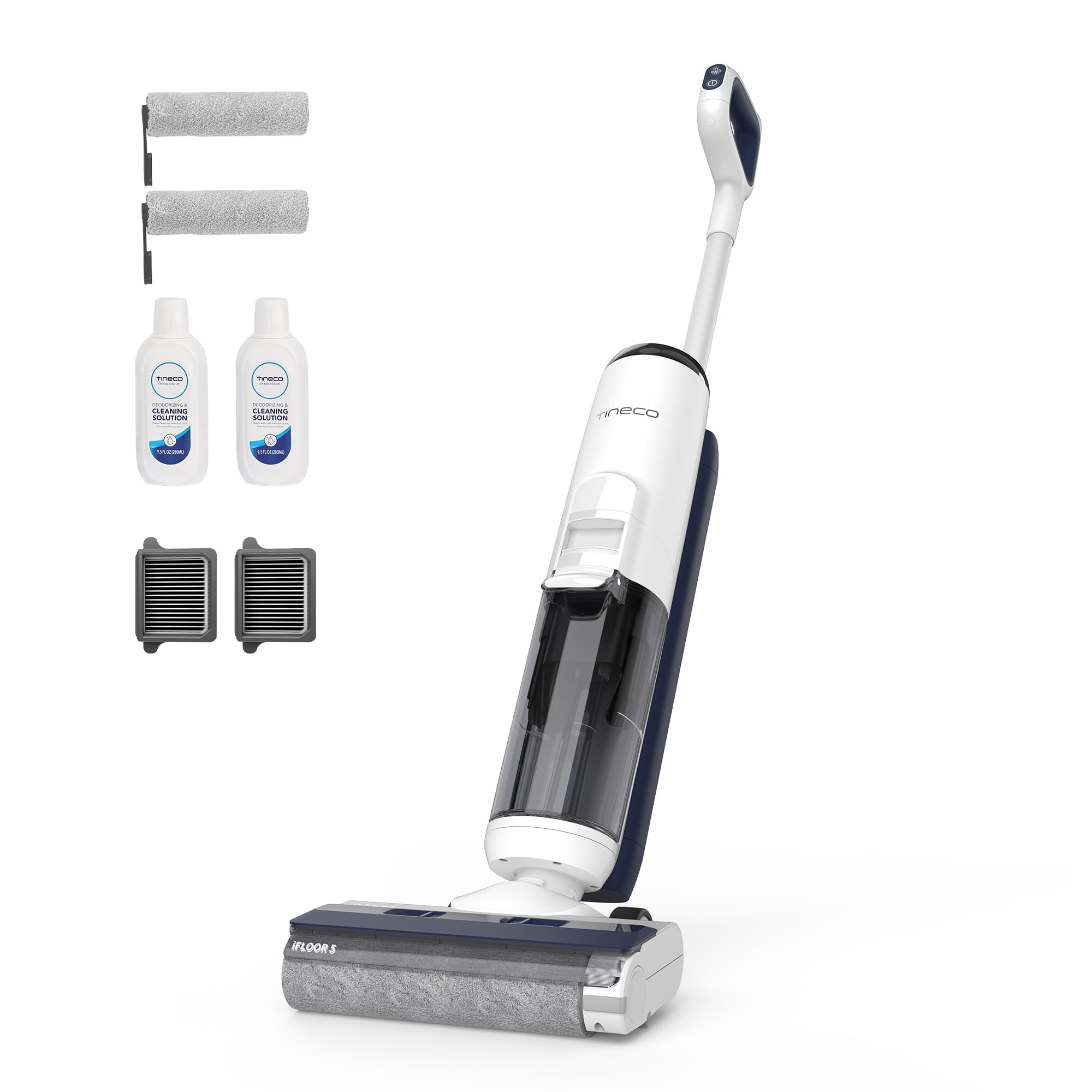 Tineco Ifloor 5 Breeze Complete Wet Dry Vacuum Cordless Floor Washer, One Step Cleaning For Hard Floors, Edge Clean, Auto Self C
