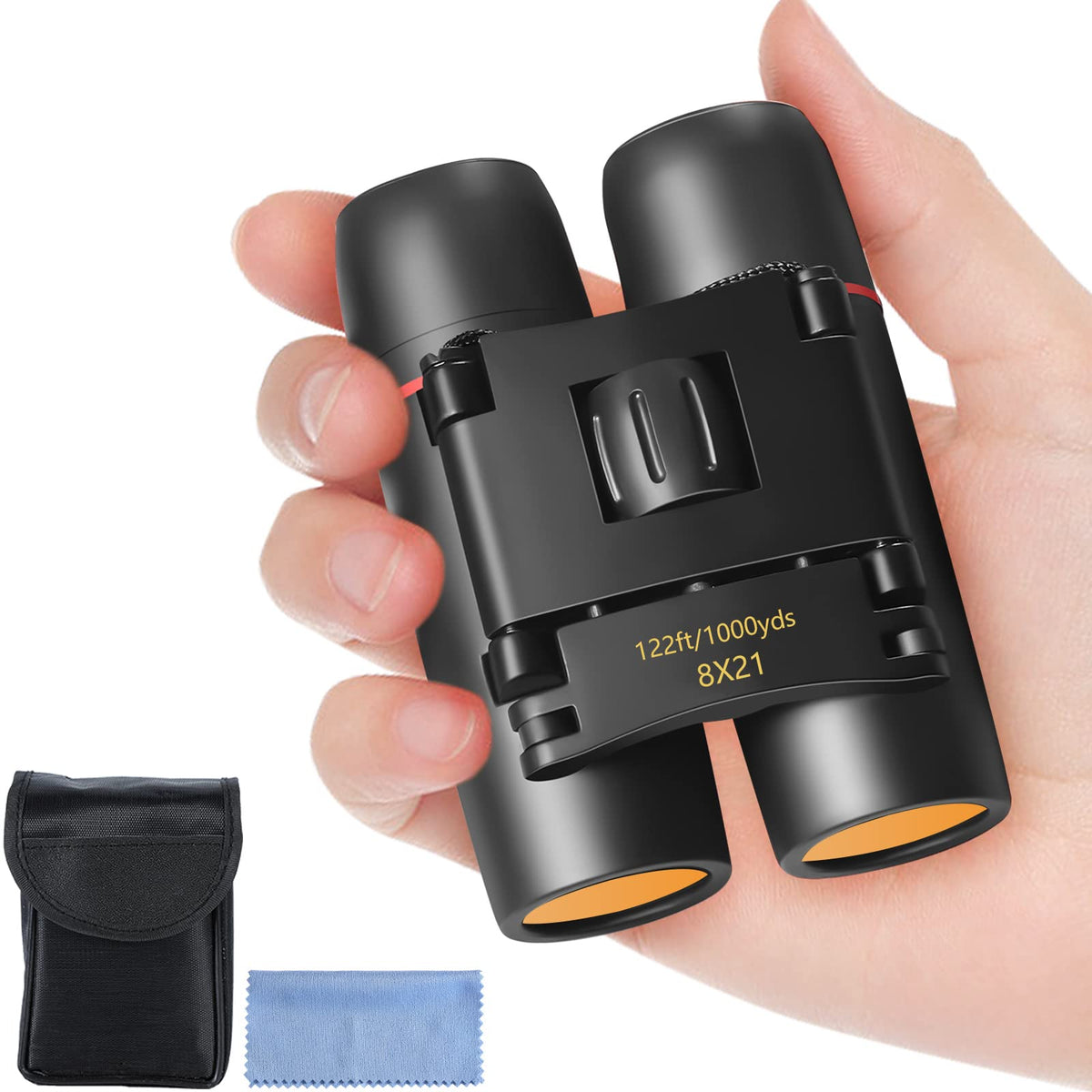 Ahflrito Compact Binoculars, Lightweight Foldable Small Binoculars For Adults, Portable Waterproof Mini Binocular For Kids Bird 