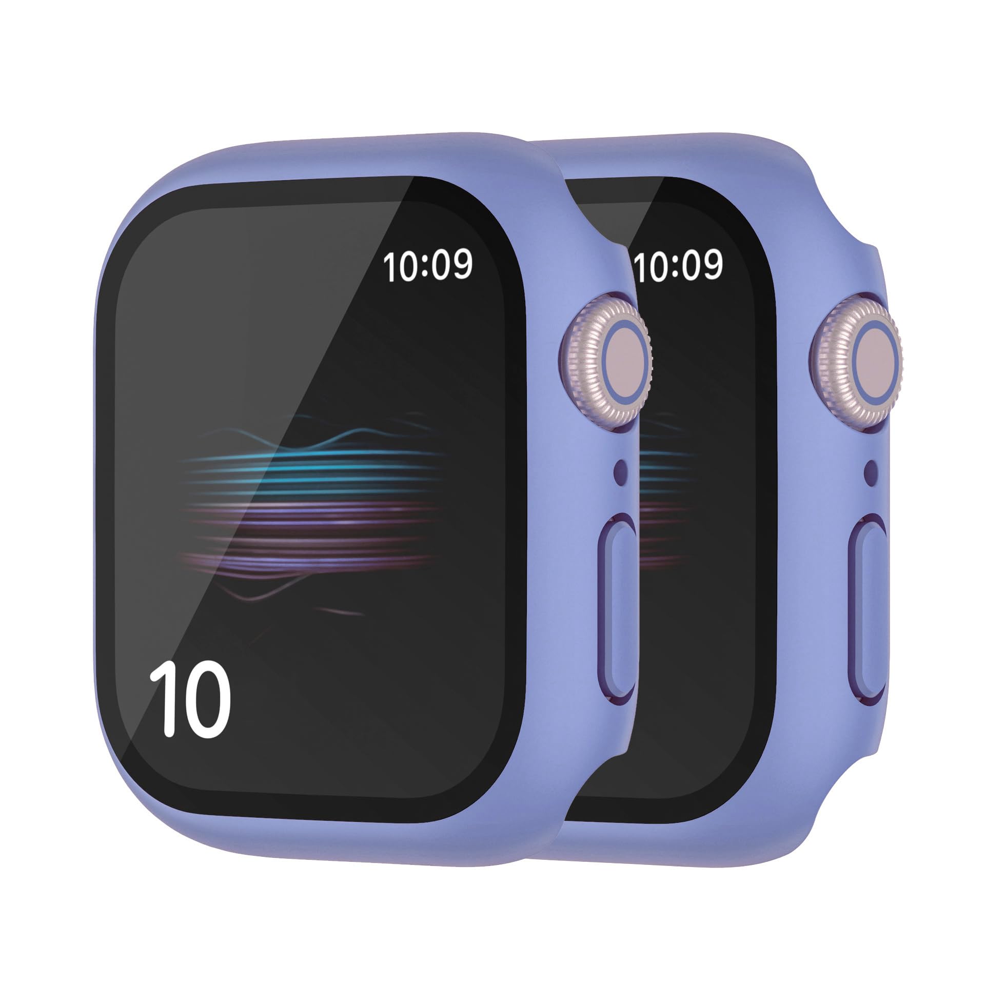 HANKN 2 Pack Hard Case for Apple Watch Series 6 5 4 SE 40mm Tempered Glass Screen Protector Case, Full Coverage Button Shockproo