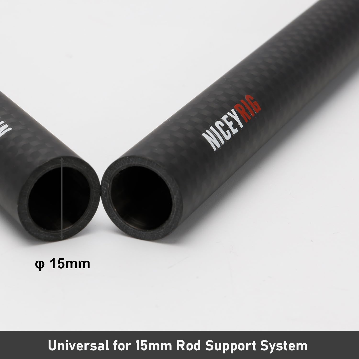 Niceyrig 15Mm Rod 16'' Carbon Fiber Lightweight Camera Rod Rails For 15Mm Heavier Shoulder Mount Rig, Follow Focus (Max. Payload