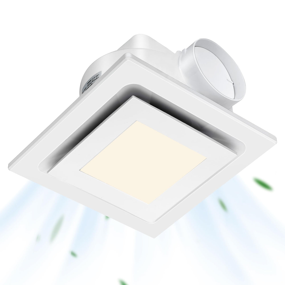 Bathroom Ventilation Fan With Light, 10Inch Panel, Bathroom Exhaust Fan With Light, 110Cfm 1.0Sone, Bathroom Fan With Light, Led