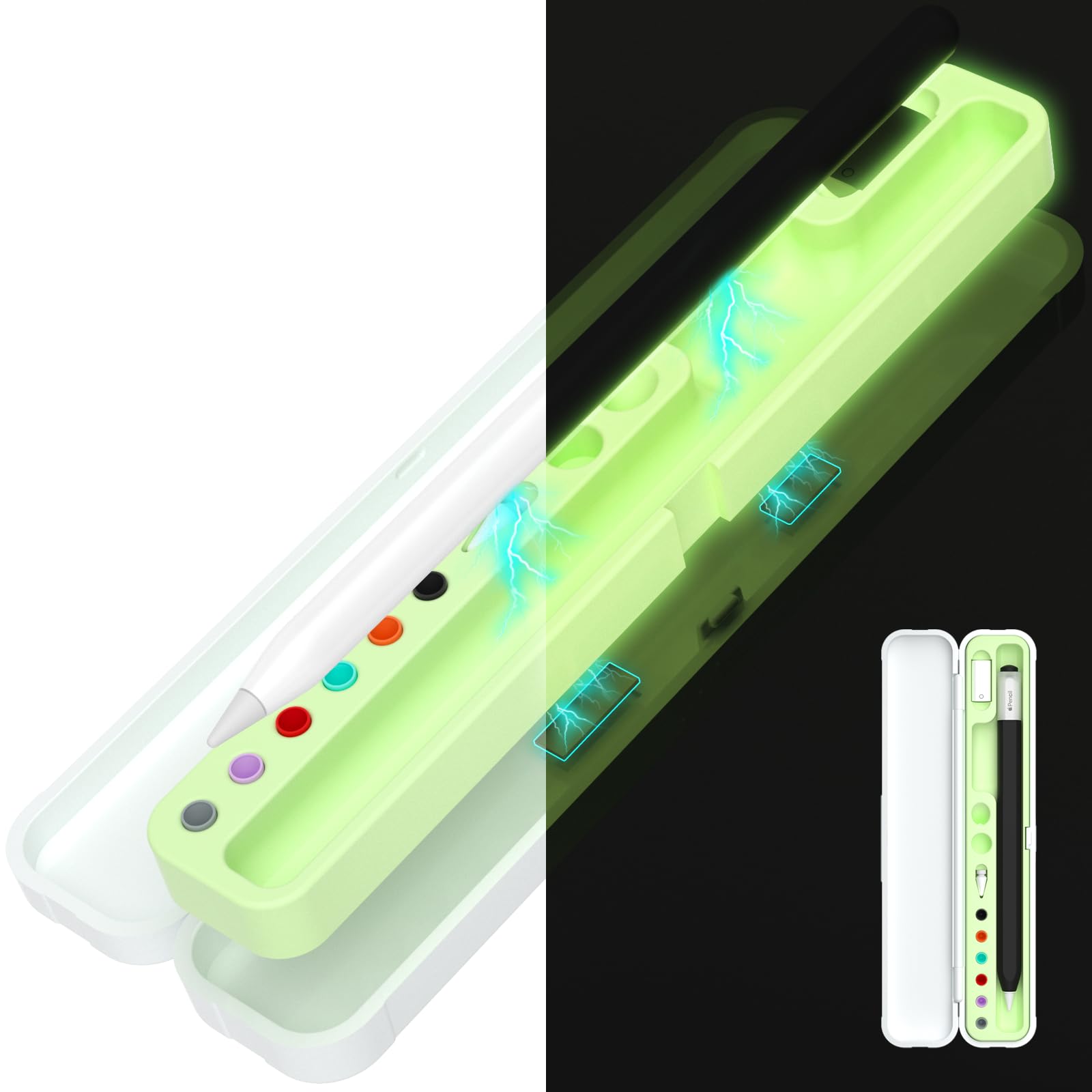 AZF Hard PC & Silicone Magnetic Case for Apple Pencil (Pro/2nd Gen/1st Gen) & Samsung Galaxy S-Pen Series Protection Carrying Ca