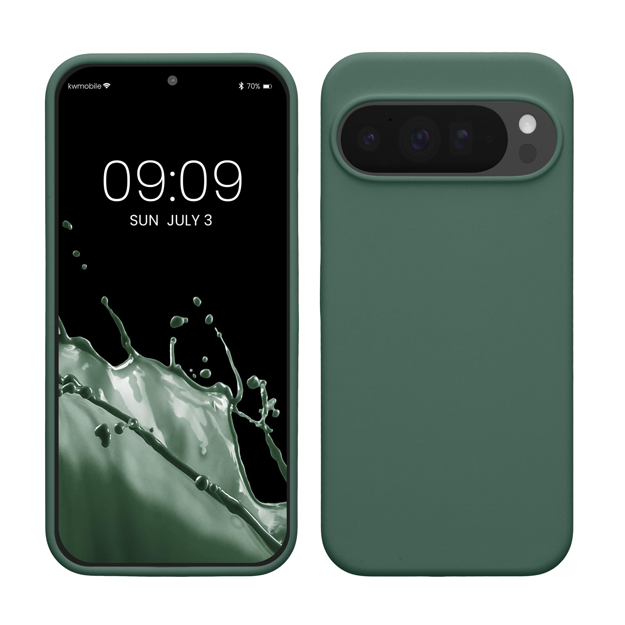 kwmobile Case Compatible with Google Pixel 10 Pro XL Case - TPU Silicone Phone Cover with Soft Finish - Forest Green