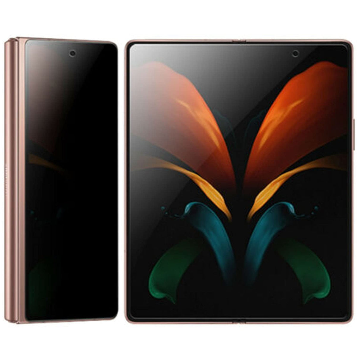 ( 1 Set=2 Pcs) Privacy Anti Glare Screen Protector Compatible For Galaxy Z Fold 2 5G, Front + Inner Full Covered Matte Anti Spy