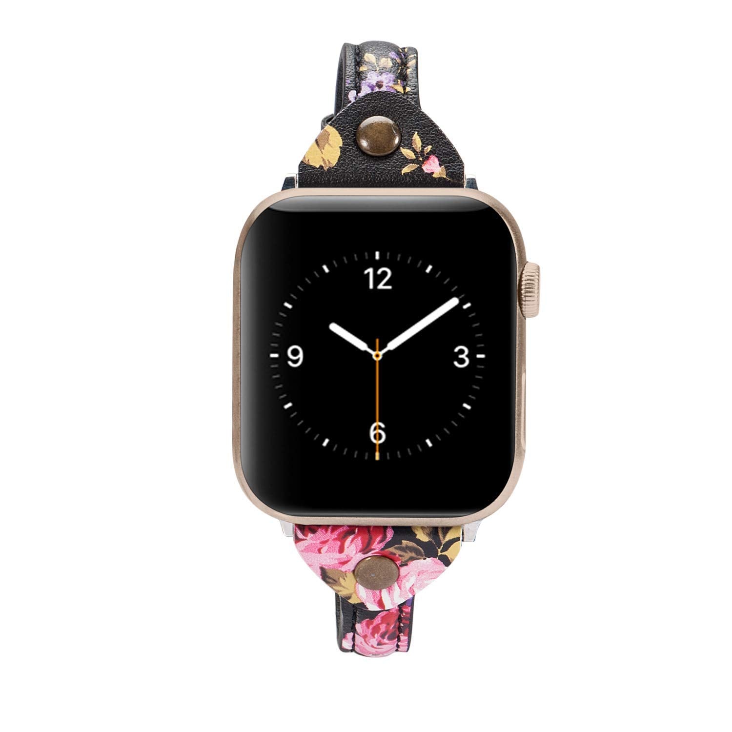 Wearlizer Floral Thin Leather Compatible With Apple Watch Bands 38Mm 40Mm 41Mm For Iwatch Womens Flower Printed Wristband Leisur