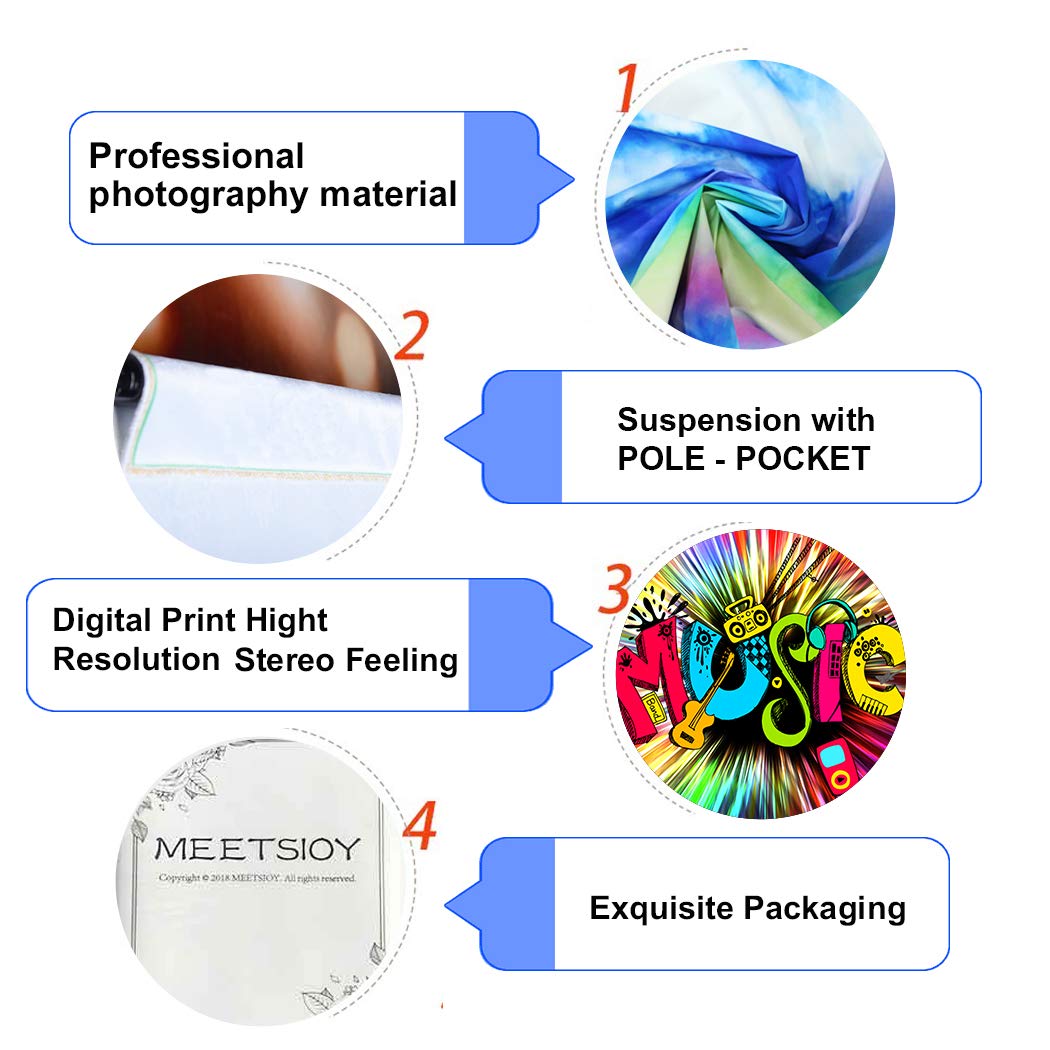 Abstract Music Art Backdrop For Music Party Decorations Meetsioy Cool Music Elements Photography Background Party Photo Shoot Pr