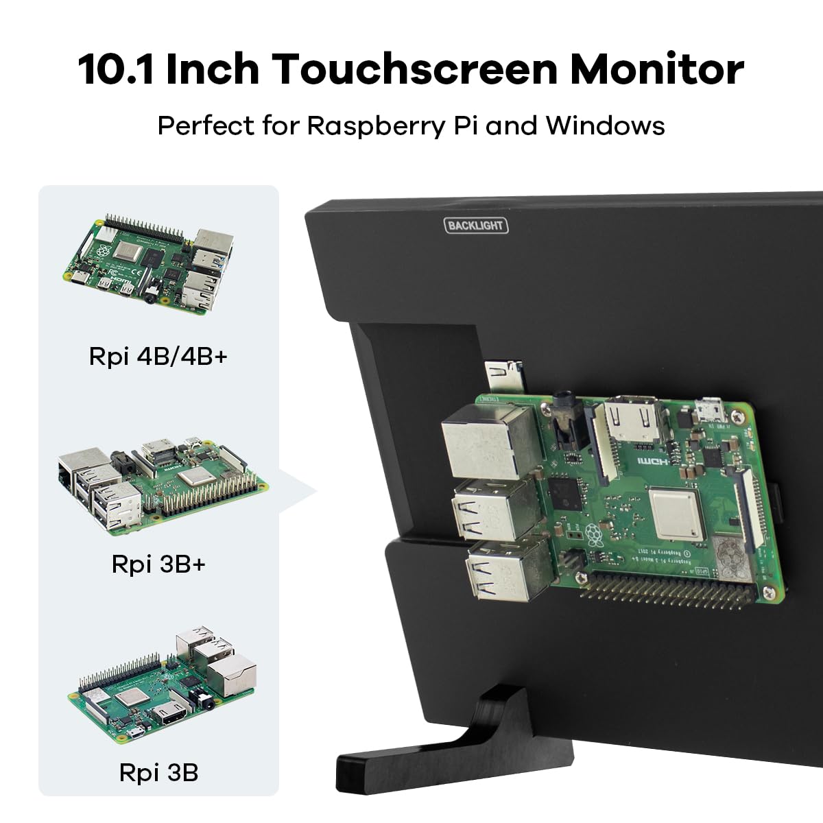 Hosyond 10.1'' Ips Lcd Capacitive Touchscreen Monitor Hdmi Display 1280X800 For Raspberry Pi 5/4/3B+ Xbox Ps4 Windows 7/8/10