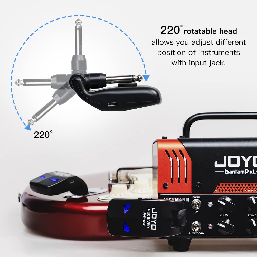 Joyo 2.4Ghz Wireless Guitar System 4 Channels Rechargeable Audio Wireless Transmitter Receiver For Guitar Bass Electric Instrume