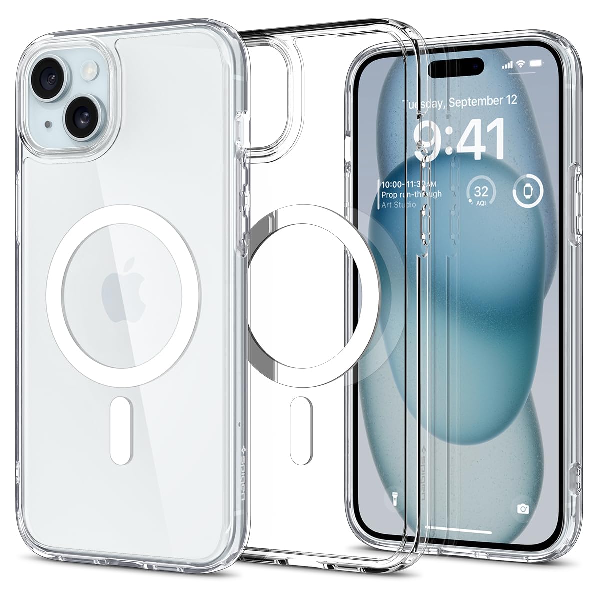 Spigen Magnetic Ultra Hybrid Magfit Designed For Iphone 15 Case, Anti Yellowing] Military Grade Protection] Compatible With Mags