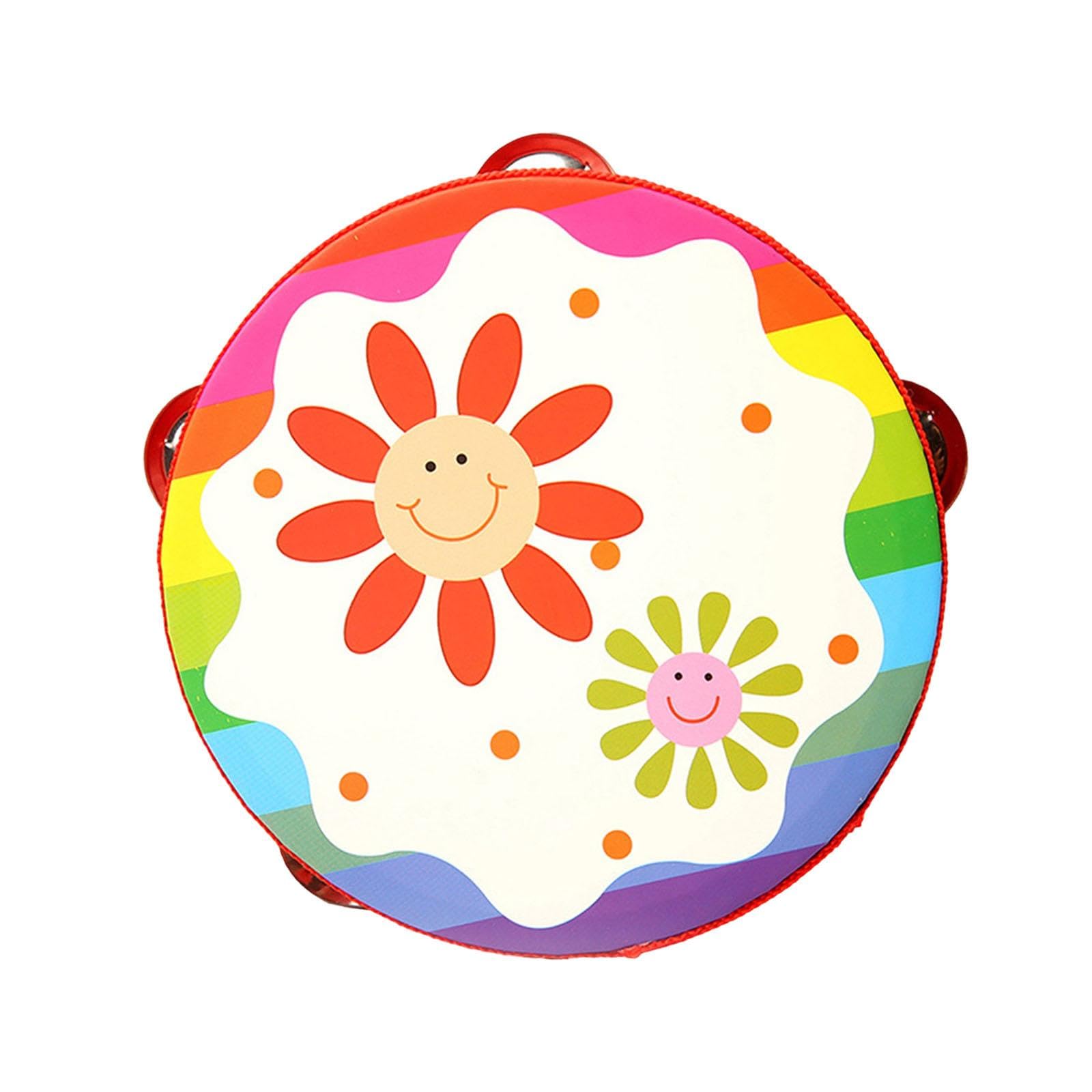 BNFWood Handheld Tambourines Musical Rhythm Hand Drum for Games Children Adults Sun Flowers|Musical Instruments & Gear | Percuss