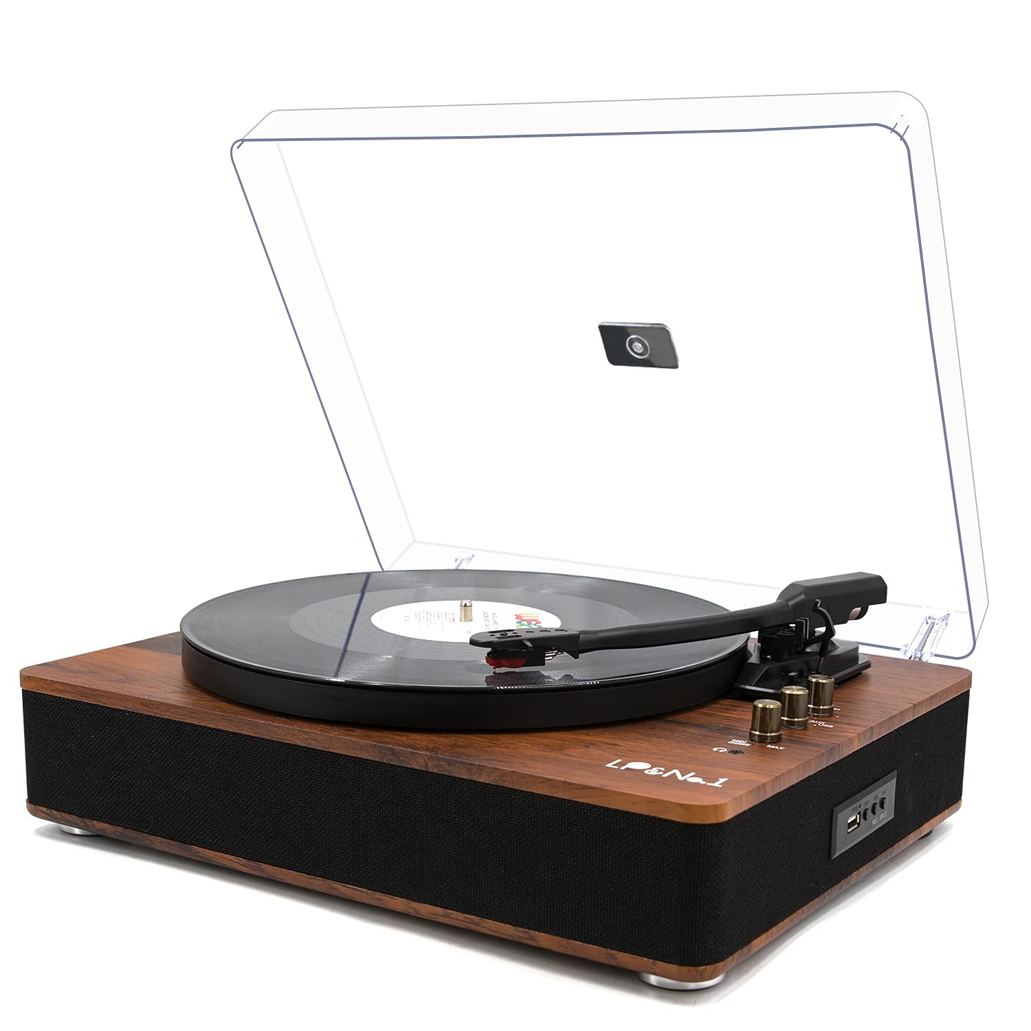 Lp&No.1 Record Player Bluetooth Turntable With Built In Speakers And Usb Play&Recording Belt Driven Vintage Phonograph Record Pl