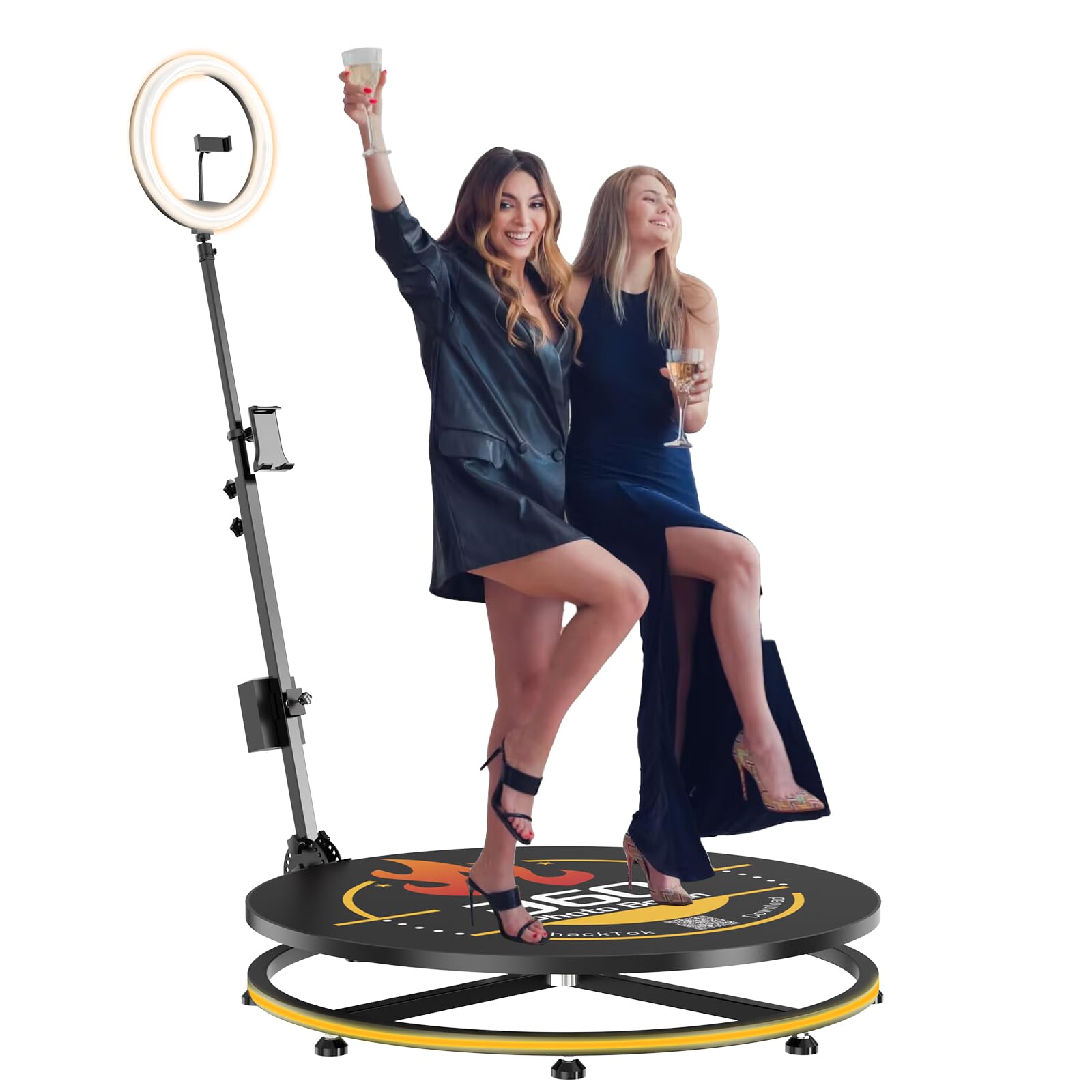 Mwe 360 Photo Booth Machine For Parties With Extra Battery,Logo Customization,Software App Remote Automatic 360 Spin Camera Boot