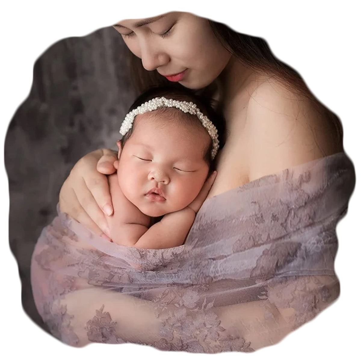 Zeroest Baby Photography Props Headband Newborn Girl Hair Accessories Photo Shoot Outfits Infant Flower Headdress (Cream 1#)