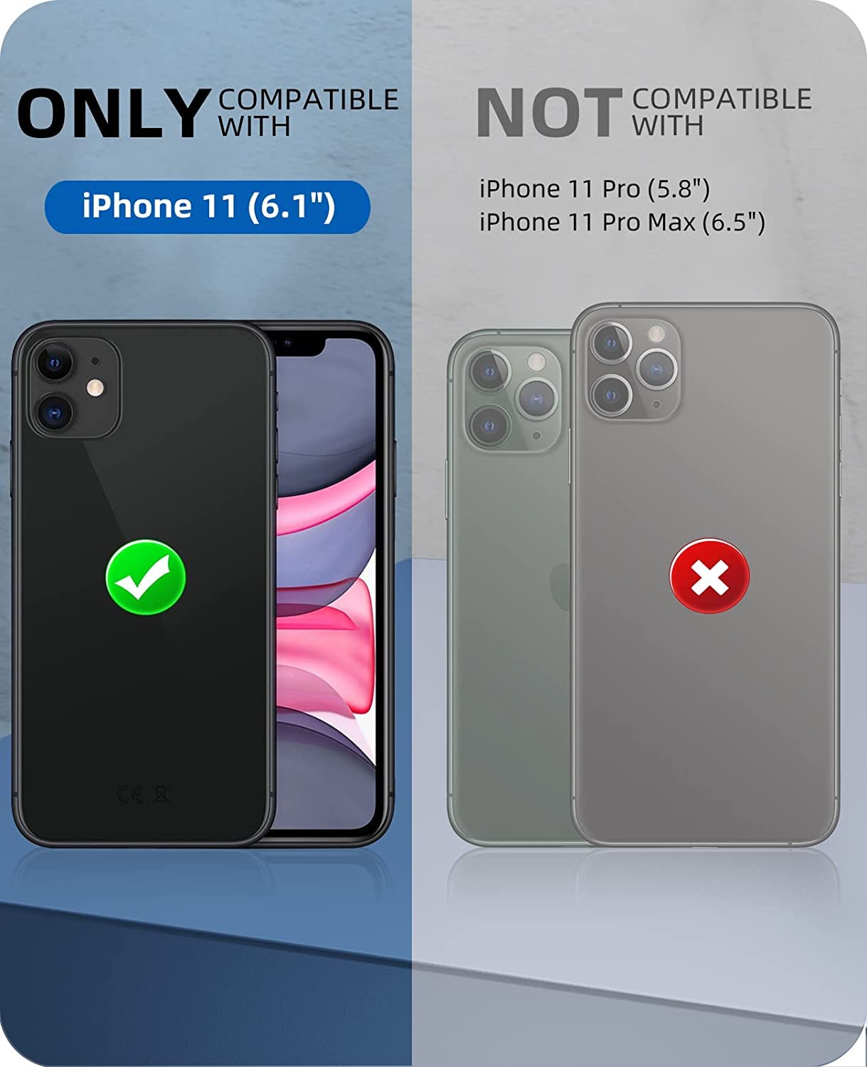 Wifort Iphone 11 Waterproof Case   Built In Screen Protector Water Resistant Cover Protective Drop Protection Hard, Shockproof F