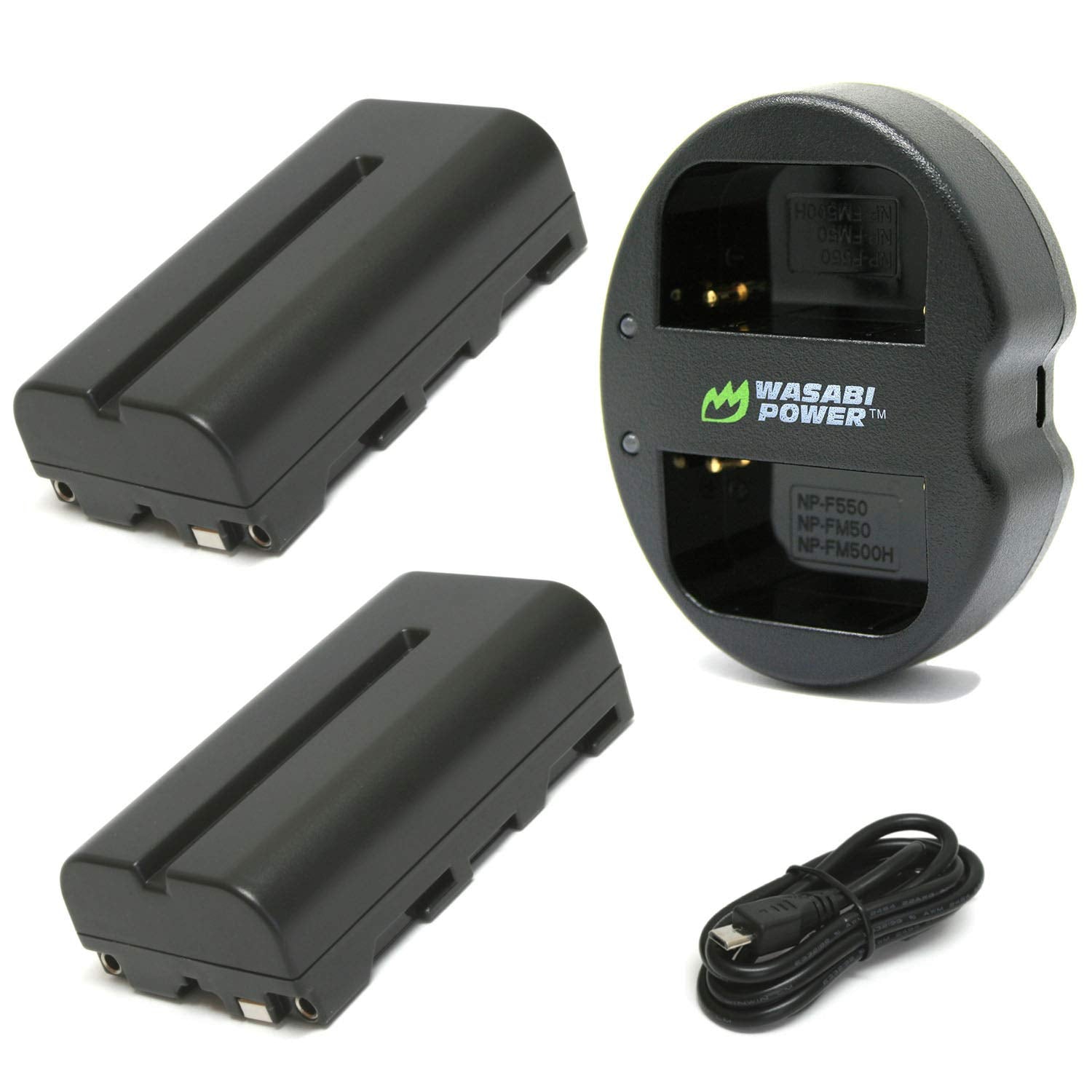 Wasabi Power Battery (2 Pack) And Dual Usb Charger For Sony Np F330, Np F530, Np F550, Np F570 (L Series) And Cn 160, Cn 216, Cn