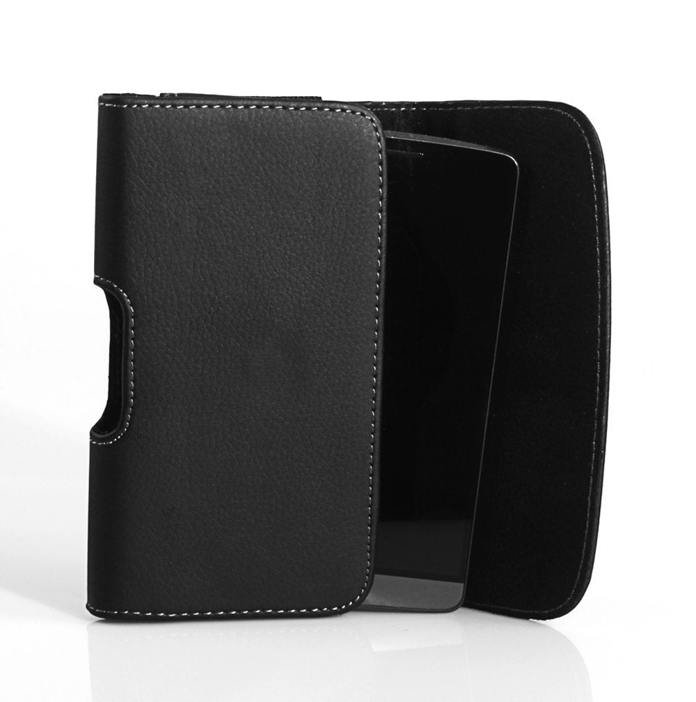 Iphone X Case [Tman] Tm Leather Holster Horizontal Belt Carry Pouch Case For Apple Iphone X (Fits The Naked Phone Or Phone With