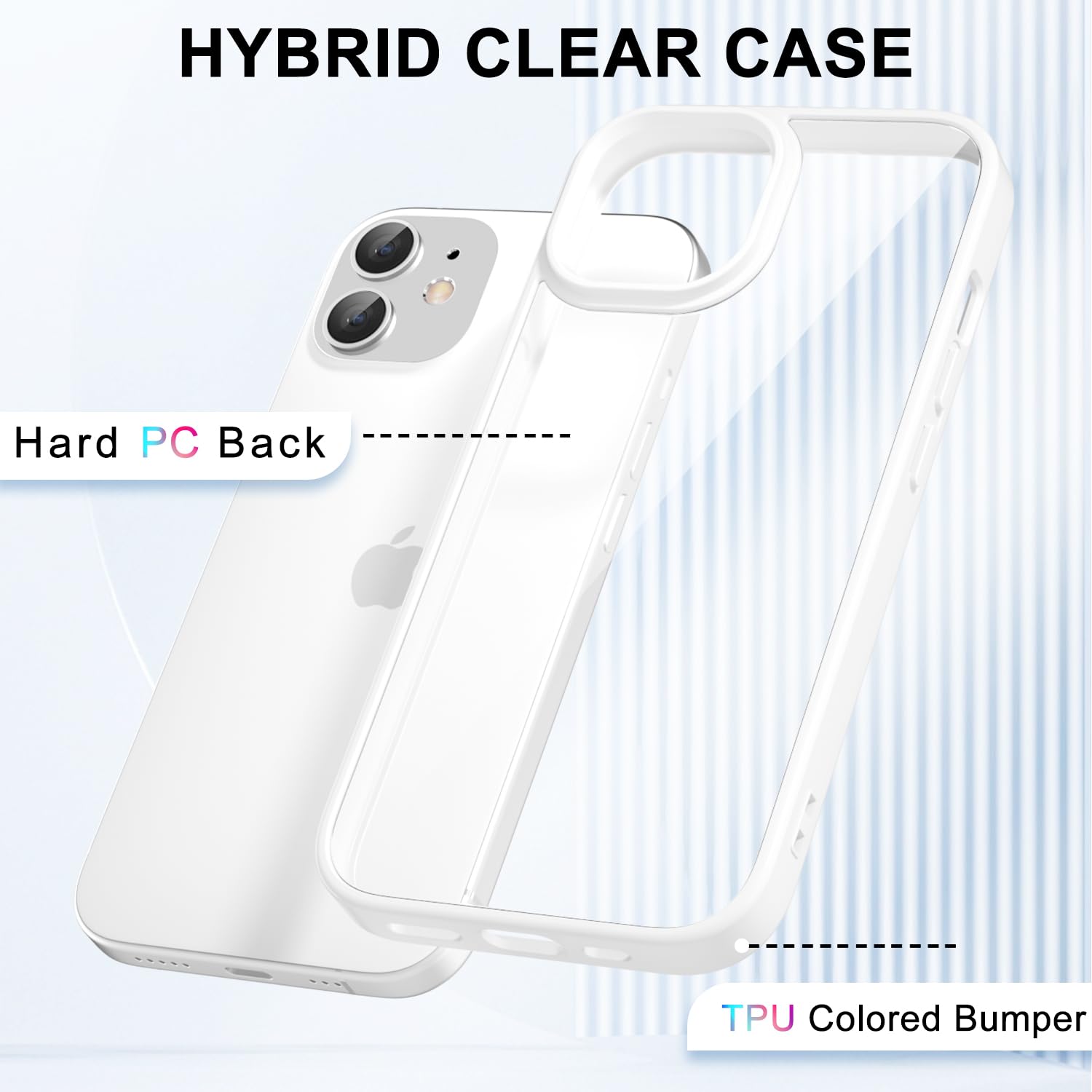 Loeoel For Iphone 12 Mini Case Clear, Transparent Hybrid 12 Mini Phone Case [Hard Plastic & Soft Silicone Bumper] Acrylic Non Ye