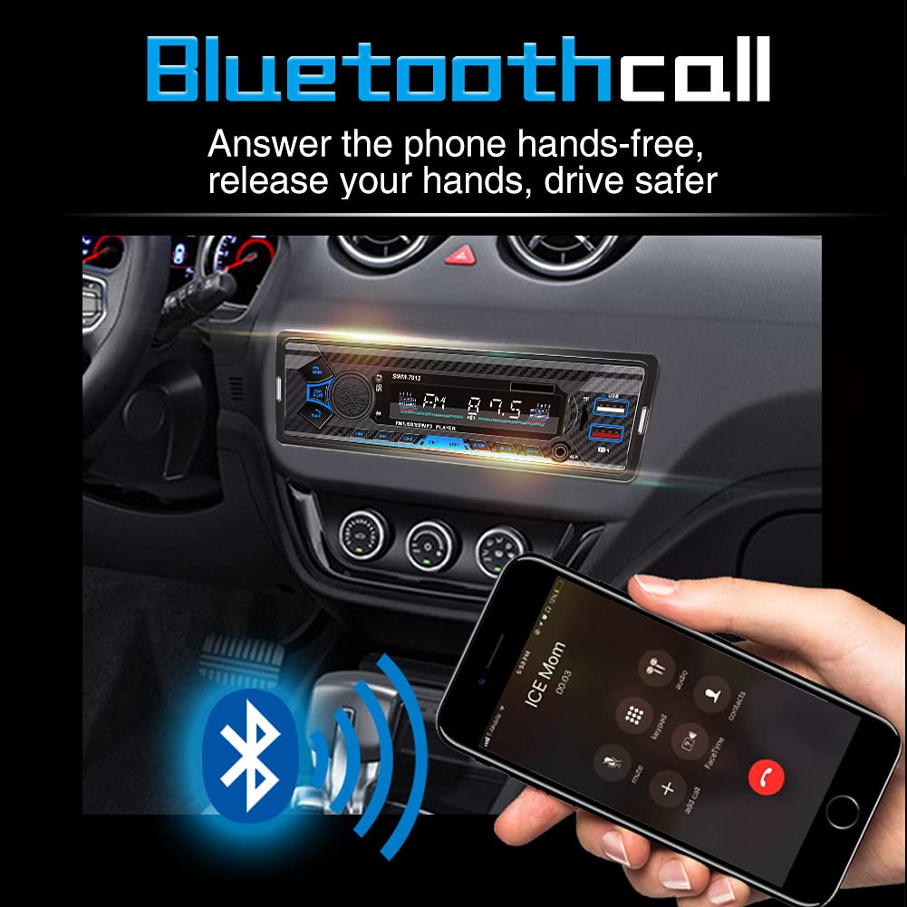 Bluetooth Single Din Car Stereo System For Car, 7 Inch Universal Car Radio System For Car,Aftermarket Car Radio,1 Din Car Radio,
