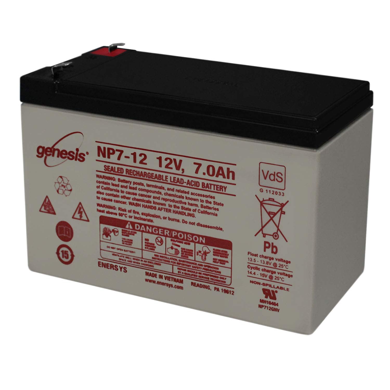 Enersys Genesis Np7 12 12V 7Ah Sealed Lead Acid Battery