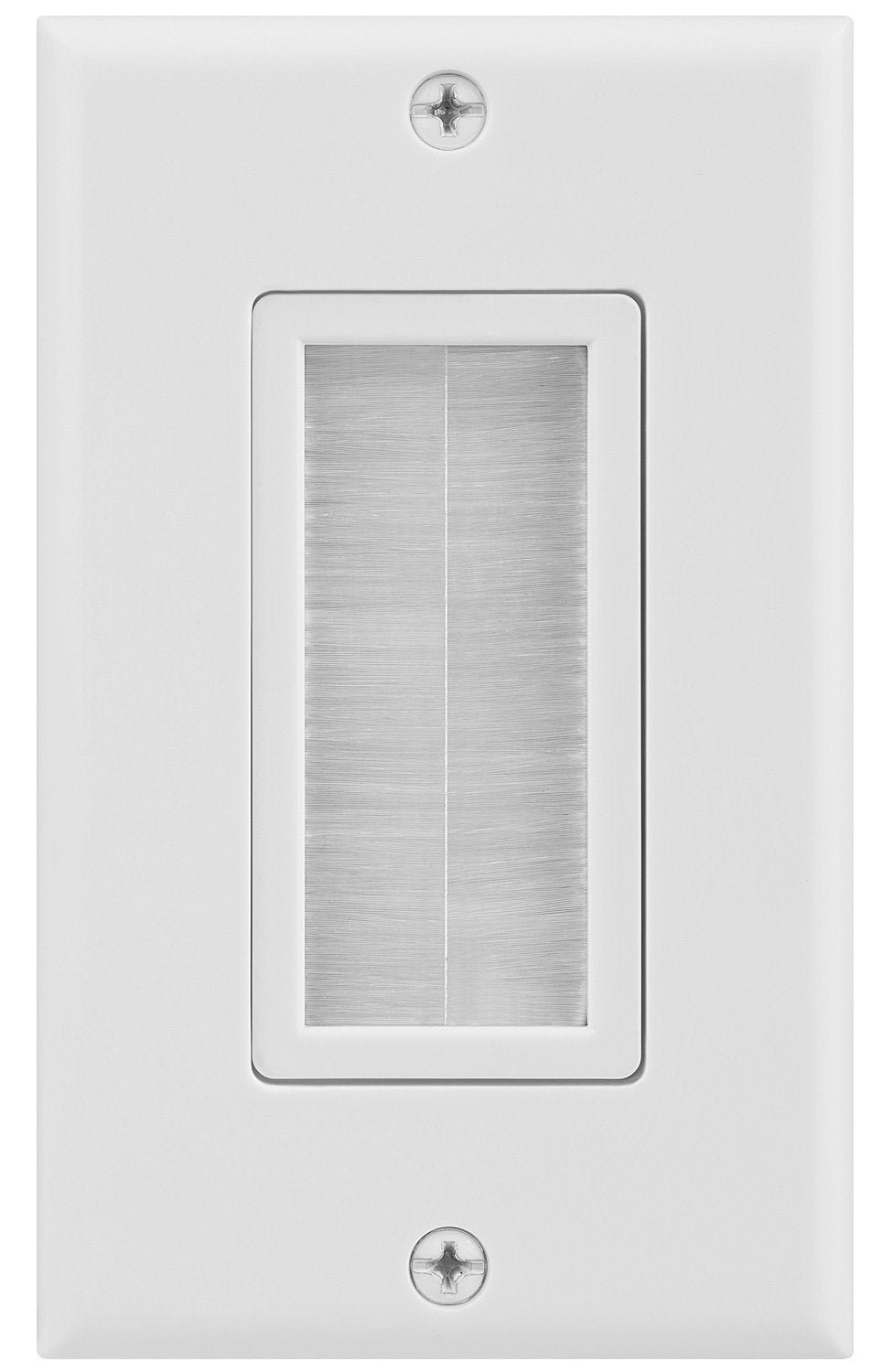 Fosmon 1-Gang Wall Plate, Brush Style Opening Passthrough Low Voltage Cable Plate in-Wall Installation