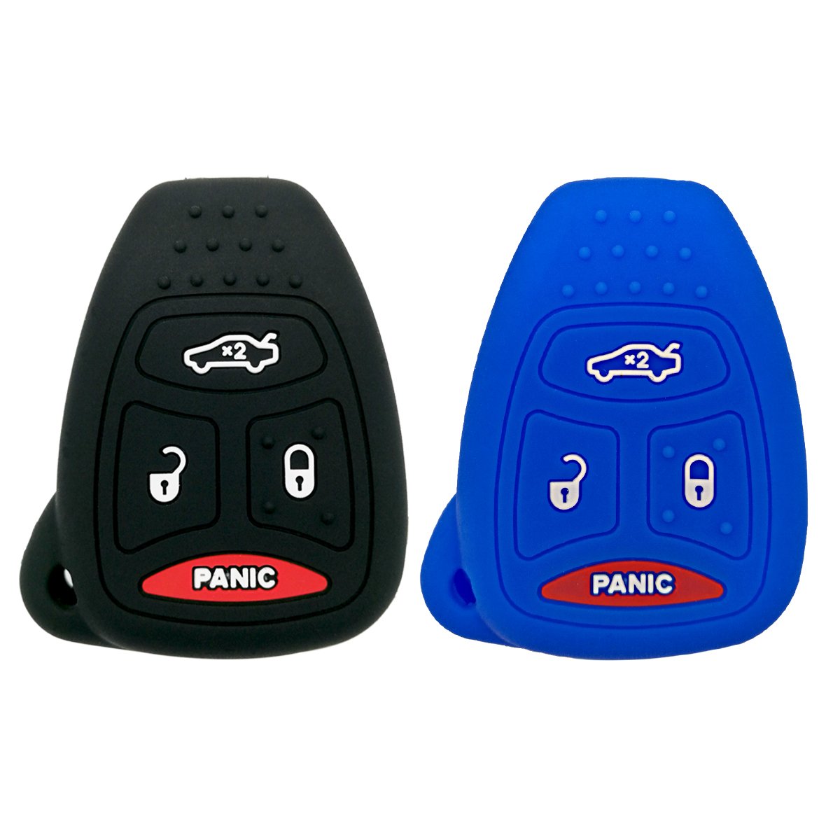 Coolbestda 2Pcs Rubber Keyless Entry Remote Fob Case Skin Cover Protector For Chrysler 200 300 Pt Cruiser Dodge Charger Magnum D
