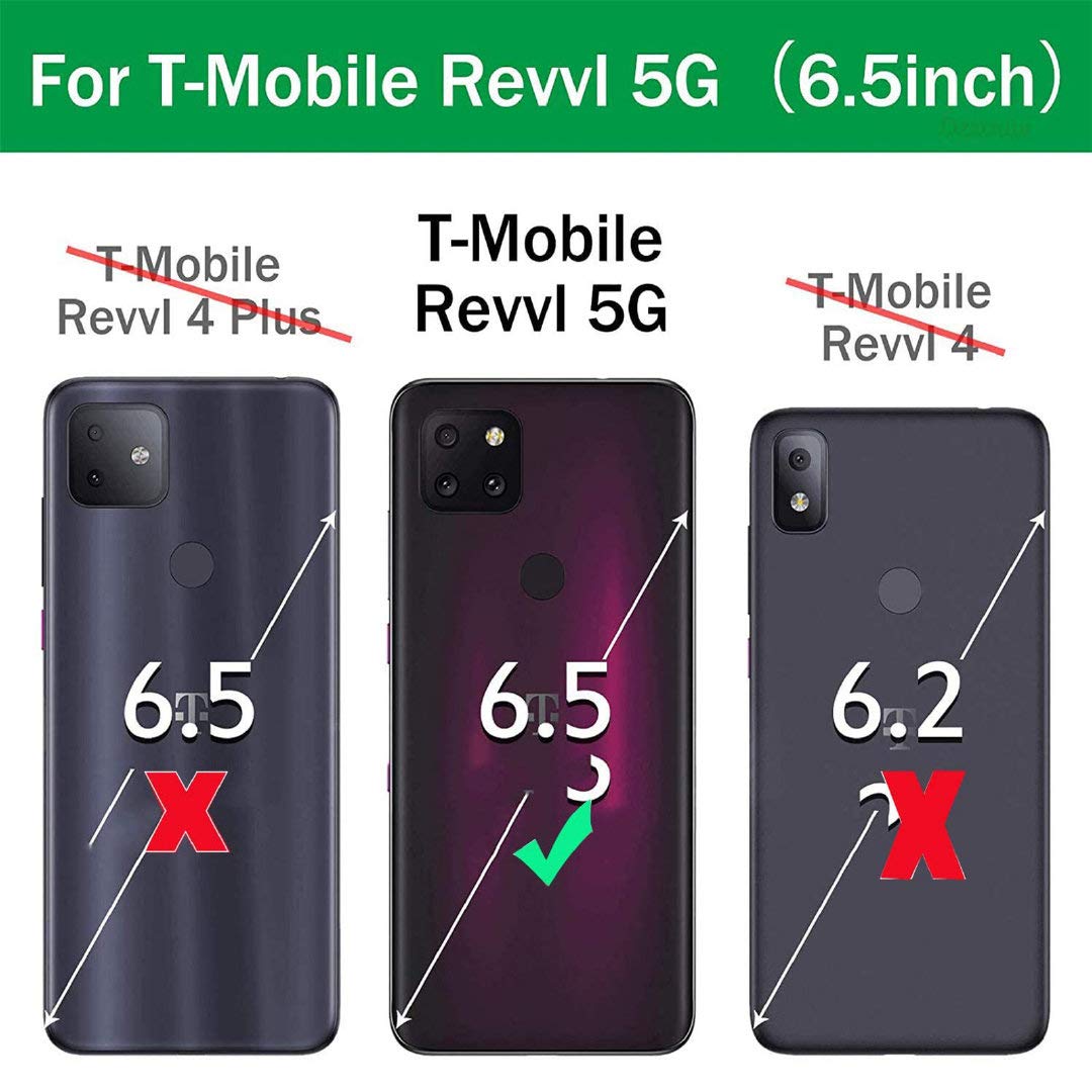 Jeylly Tcl Revvl 5G Case With [2 Pack Tempered Glass Screen Protector], 360 Degree Rotating Metal Ring Kickstand Hybrid Hard Pc