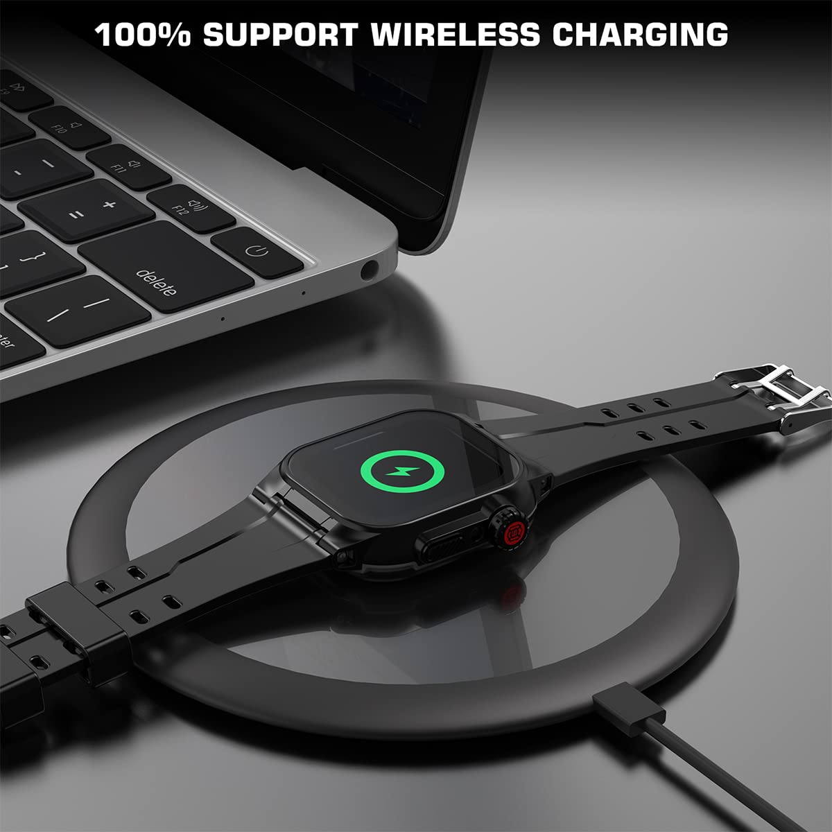 Apple Watch Series 7 45Mm Case, 360 Full Body Protective Case With Screen Protector, Shockproof Dustproof Waterproof Case, Black