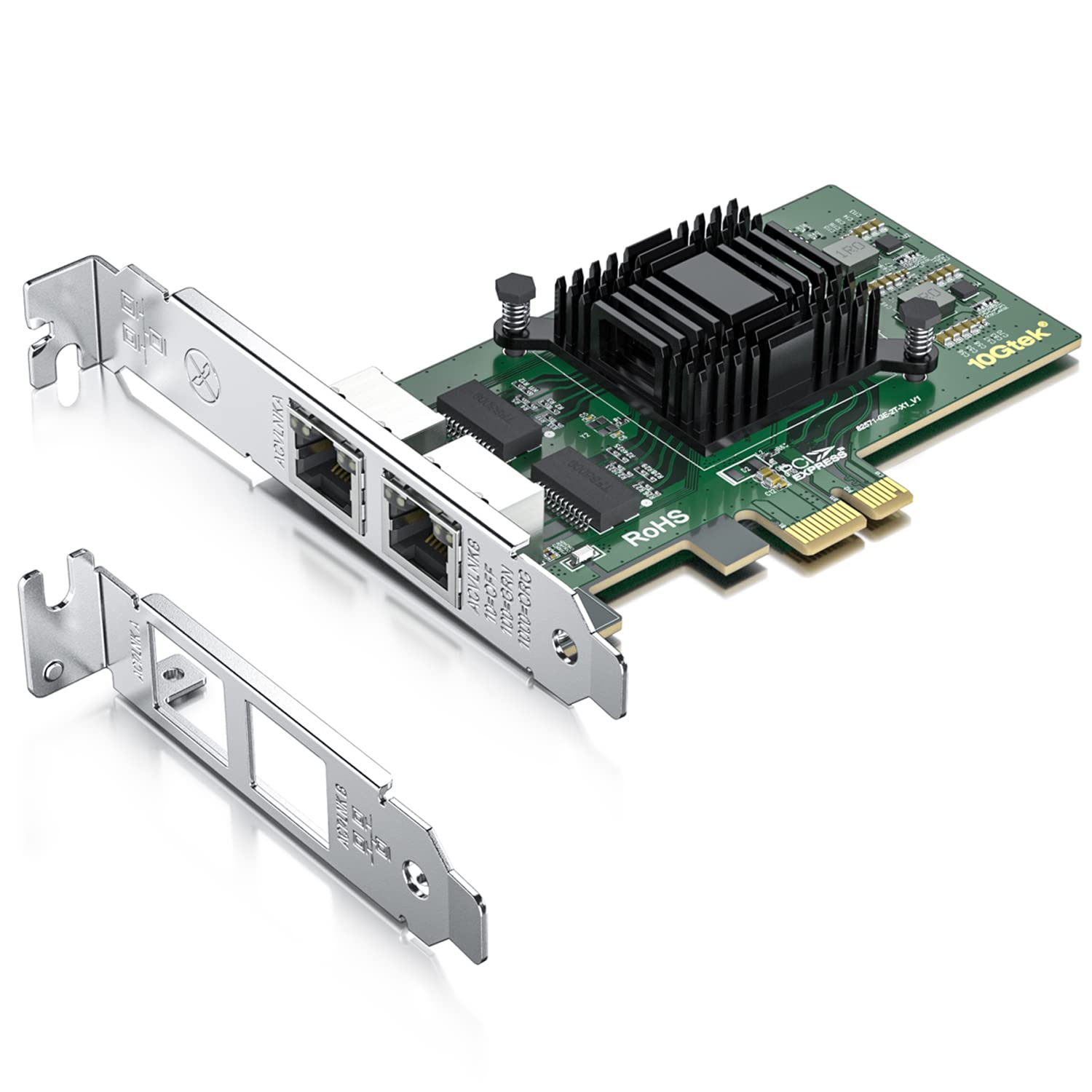 Gigabit Dual Nic With Intel 82571 Chip, 1Gb Network Card Compare To Intel E1G42Et Nic, 2 Rj45 Ports, Pci Express 2.1 X4, Etherne
