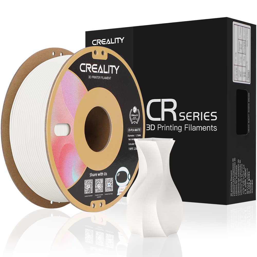Creality Matte Pla 3D Printer Filament, Pla Filament 1.75Mm 1Kg(2.2Lbs) Matte Finish Smooth Printing Cardboard Spool 3D Printing