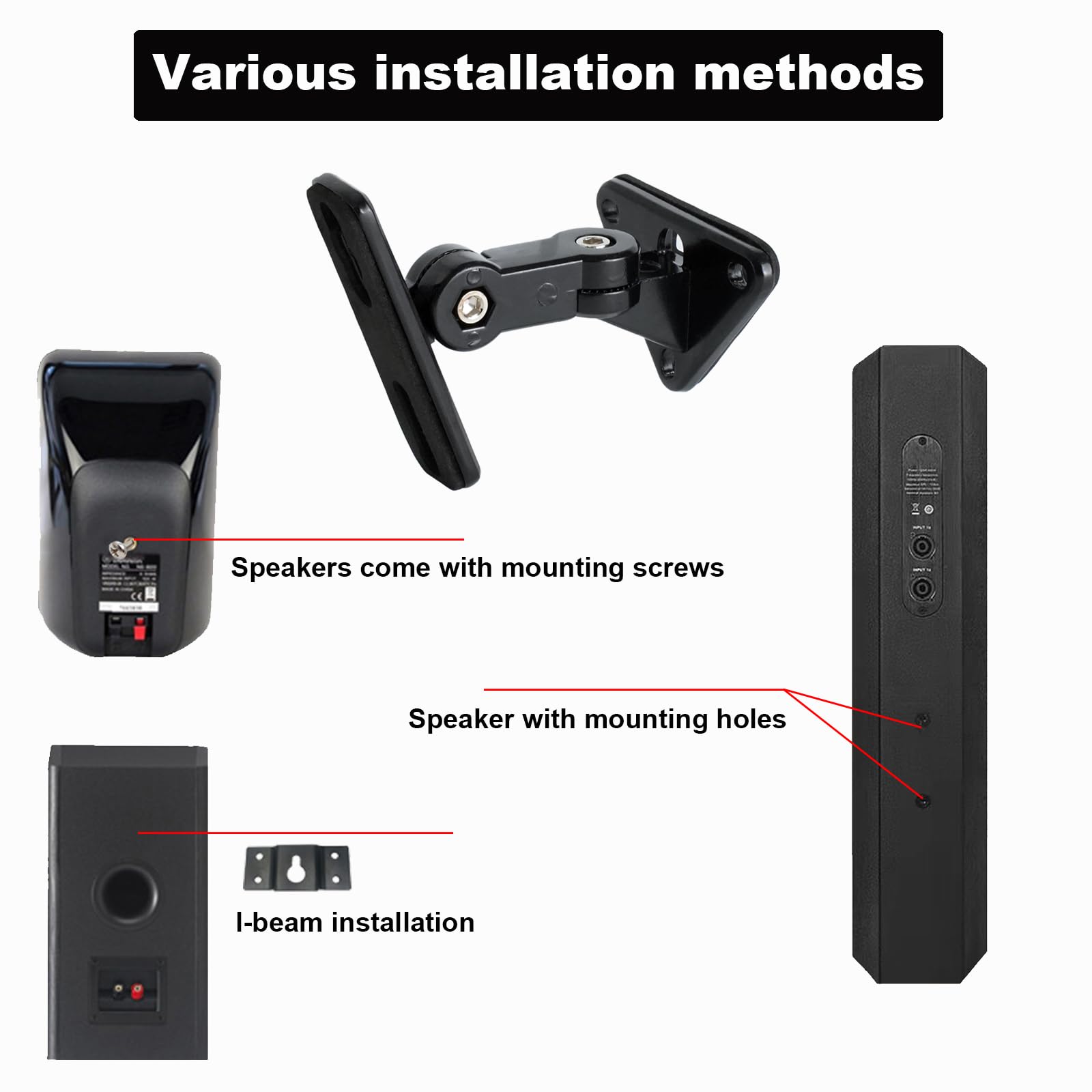 Dagcuxin Dx 151 Speaker Wall Mount, Speaker Mount Wall, Wall Speaker Mount Brackets For Small Speakers,Hold Up To 15Lbs(2 Packs